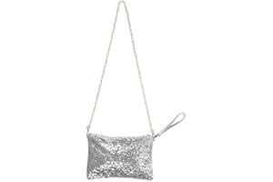 Caviotess Women Glitter Sequins Crossbody Shoulder Bag Evening Bag Purse Handbag Wrist Bag