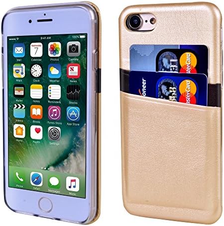 iPhone 7 Case,iPhone 7 Card Case,Supad [Ultra Slim] Leather Back Case Cover with ID Credit Card Slot Holder for Apple iPhone 7 4.7 Inch (Gold Brown)