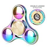 Tri Spinner Fidget Toy, Rainbow Alloy High Speed Hand Finger Spinner for Releasing Anxiety Stress ADHD