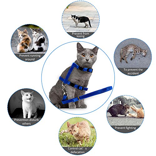 image for Love Pet Home Cat Harness, Adjustable Harness Nylon Strap Collar with 