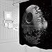 Death Planet Decor Shower Curtain Death Stars Black Grey Decorative Fabric Bathroom Curtains,70x70 Inch Polyester with Hooks