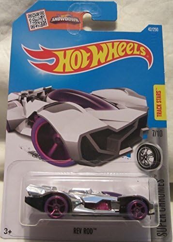 Rev Rod Hot Wheels 2016 Super Chromes 1:64 Scale Collectible Die Cast Metal Toy Car Model #7/10 on International Long Card