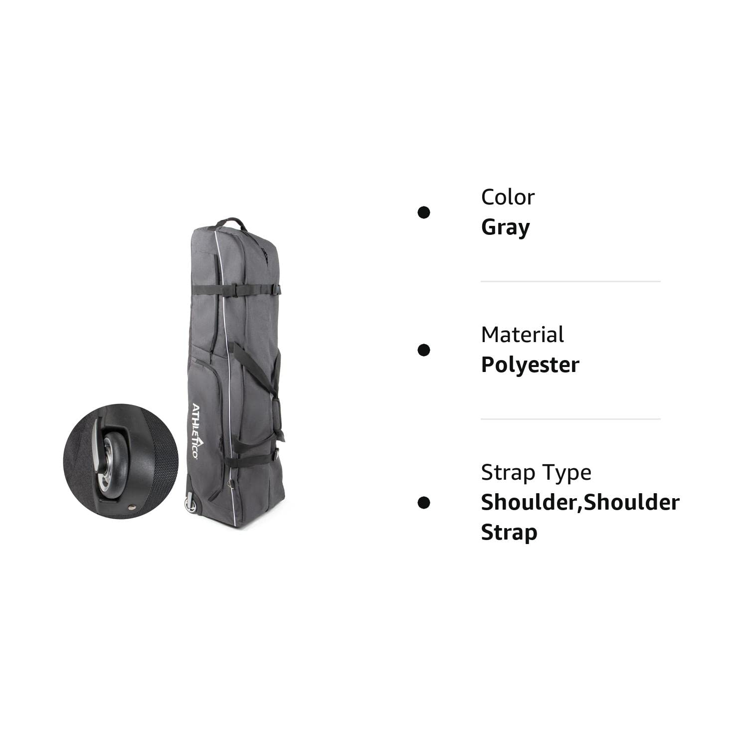 Athletico Ace Wheeled Golf Travel Bag - Heavy Duty Padded Golf Travel Case - Soft-Sided Club Cover - Waterproof - Universal Size
