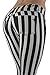 6065 - Black & White Striped 5 Pockets Classic Stretch Skinny Jeans Size 11/12
