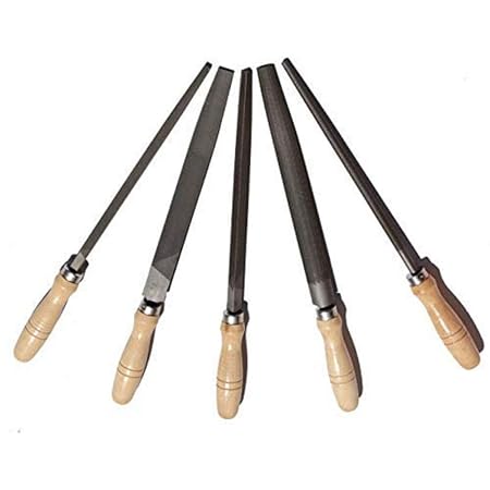 DIY Crafts Carbon Steel File Set with Wooden Handles Rasp File for Wood Work Carpenter. (Design No # 2, Pack of 5 Pcs)