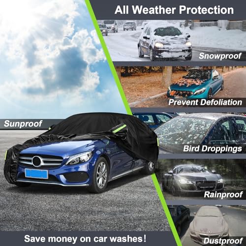 Sailnovo Outdoor Car Cover 7 Layers Car Cover for Toyota Outdoor UV Protection with Zip, Universal Fit (530 x 198 x 120 cm)