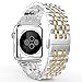 Seinit Stainless Steel Watch Band Replacement Strap Compatible with Apple Watch Series 6/5/4/3/2/1 40mm/38mm, Gold