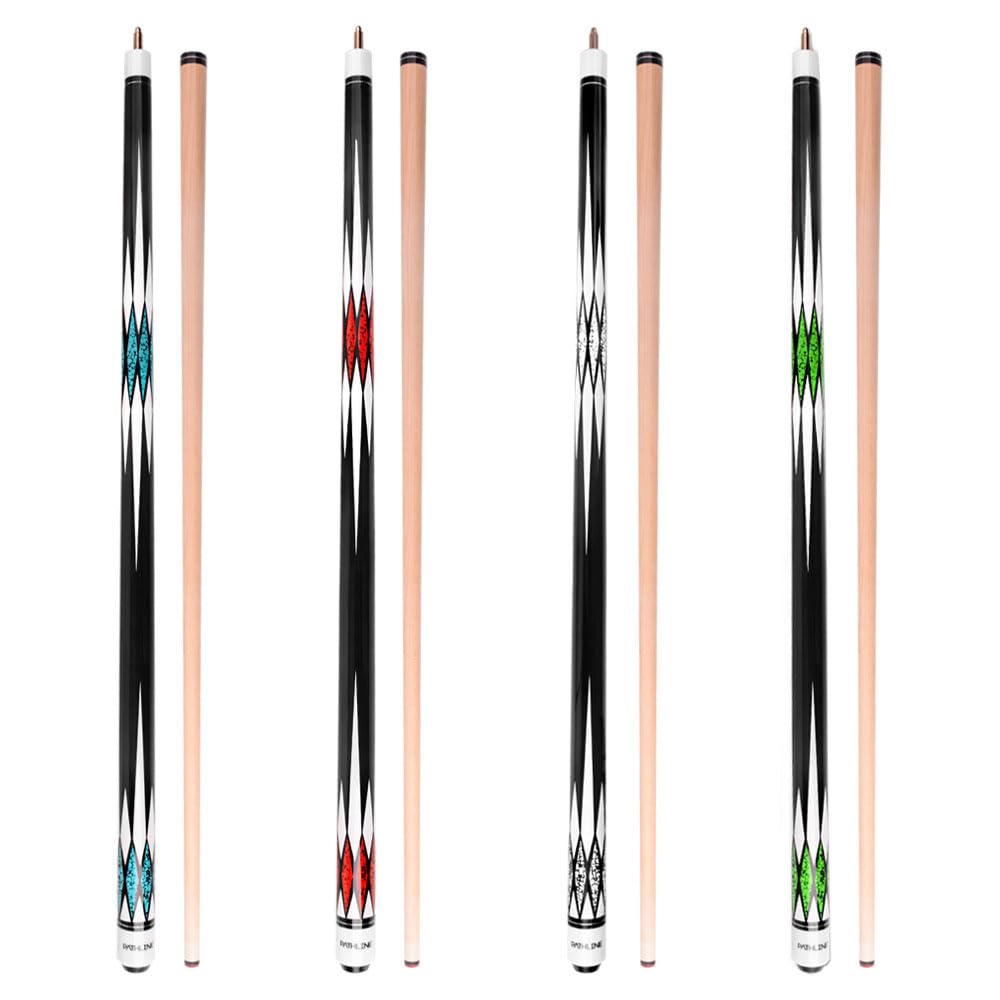 Pathline Pool Cue Stick - 58 inch Canadian Maple Billiard Pool Stick Set of 4 (BGRW 21oz) Image
