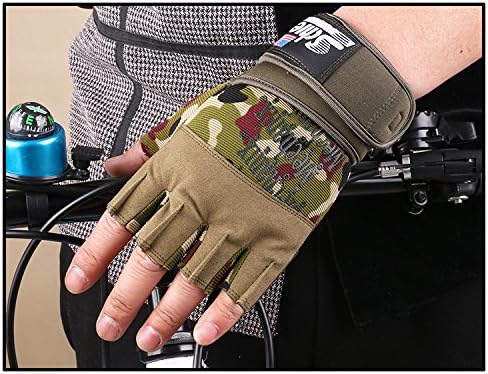 QNDD Sports Half Finger Gloves Cycling Gloves Mountain Bike Gloves Road Racing Bicycle Gloves Light Silicone Gel Pad Riding Gloves Men Work Gloves