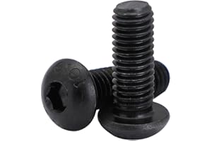 MEWUDECOR 1/4-20 x 1-1/2" Button Head Socket Cap Screws, Allen Socket Drive, Black Oxide, Grade 10.9 Alloy Steel, Fully Threaded, 50 PCS