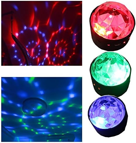Portable Battery Type Mini fun DJ lights Wireless Birthday Christmas Party Light live band's show 3 W 3 colors Sound Activated profect accessory for Kids Birthday Dance Parties Lighting