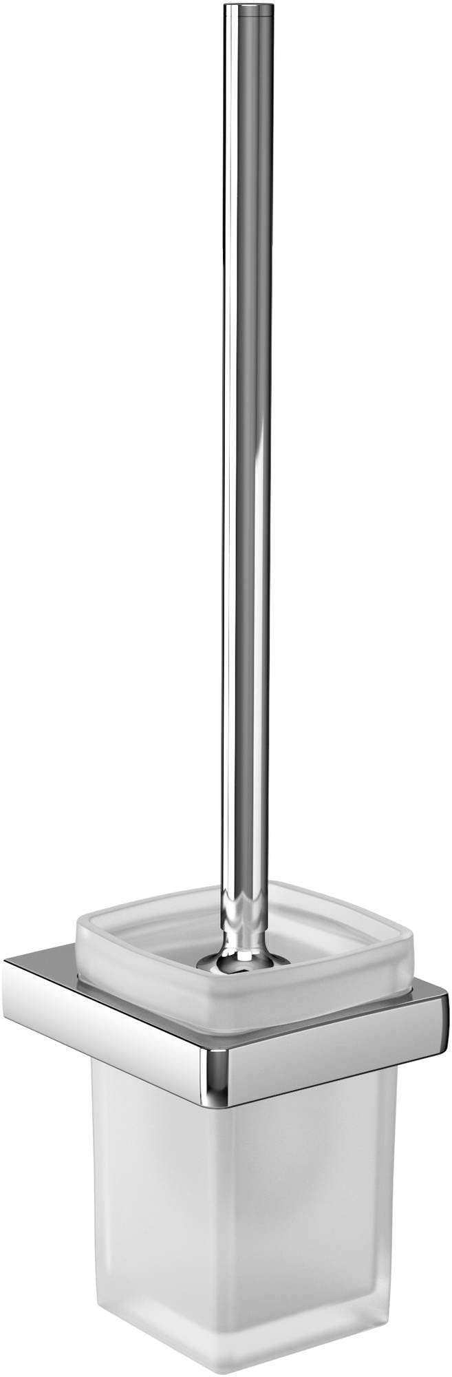 Emco Trend 21500100 Toilet Brush and Holder for Wall Mounting Satinised Glass/Chrome