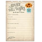 Vintage Rustic Country Wedding Advice Cards Sunflowers In Mason