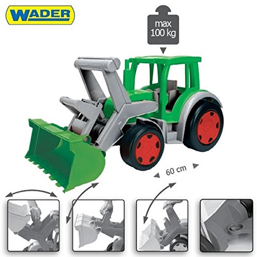 Wader XXL Gigant Traktor g Frontlader incl Anhänger Handwagen Trekker mit Hänger – Bild 2