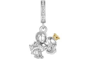 LUXILLA Love You Best Friend Grandma Wife Heart Charm 925 Sterling Silver Charms Fit for Bracelets Necklace Jewelry Gift for Women