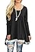 QIXING Women's Lace Long Sleeve Tunic Top Blouse Black-XL