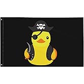 Pirate Rubber Duck Flag 3x5 Ft Outside Garden Yard Banner Viking Flag Outdoor Decorative Sign