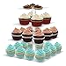 Utenlid Acrylic 4-Tier Square Stacked Party Cupcake Stand with Stable Screw-On Pillars - Tiered Cupcake Stand/Cupcake Tower