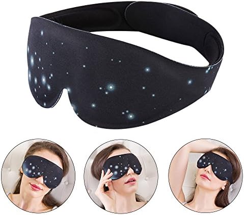 PON Eye Mask Portable Graphene Heating Mask for Sleeping with USB Electric Heating Temperature Relieve Eye Fatigue, Deepth Eye Physiotherapy, Safety & Comfortable (Black)
