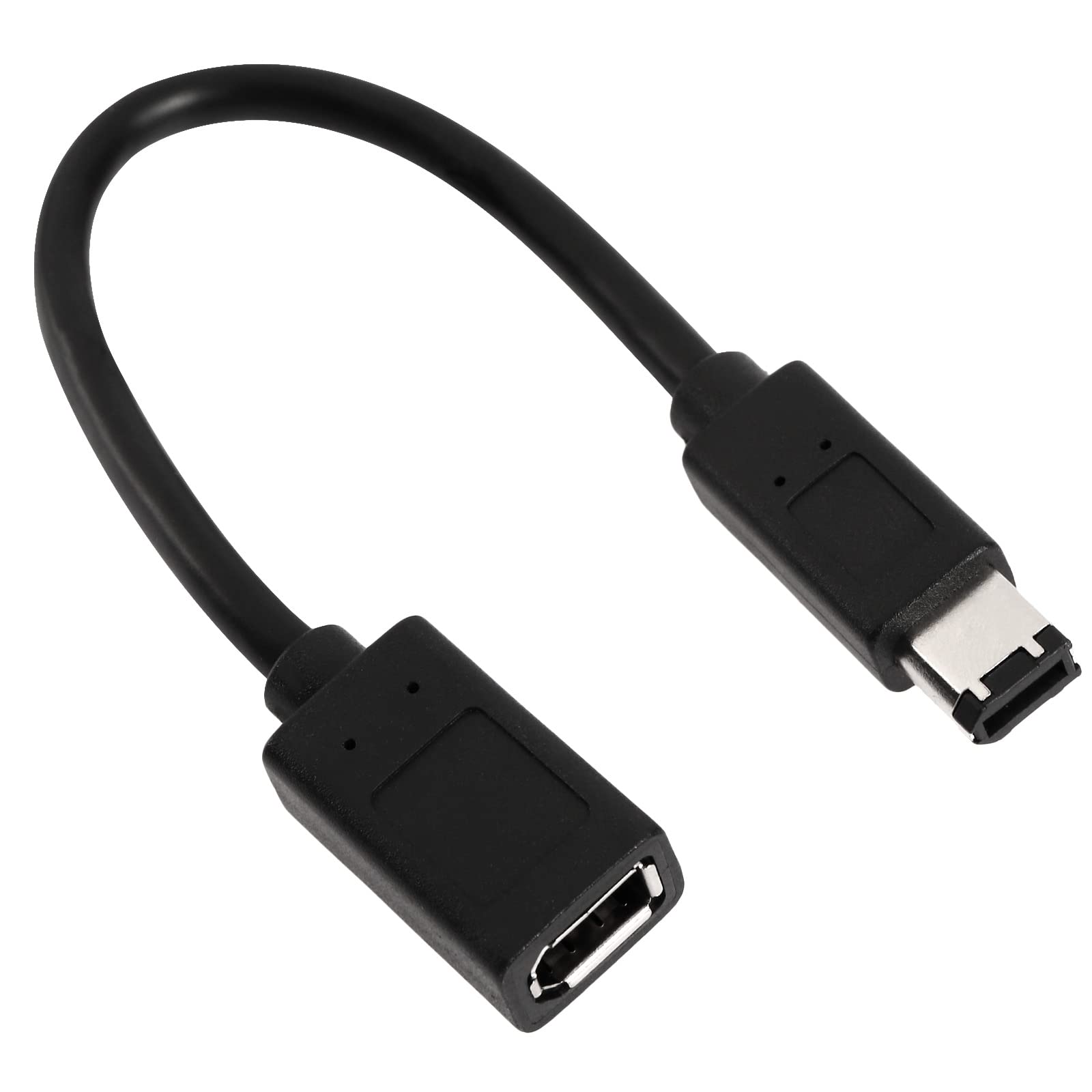 OTOTEC IEEE 1394 6Pin Female to 1394 6Pin Male Firewire 400 to 800 Cable Data Transfer Adapter Converter Cable Compatible with MacBook Pro Mac Mini Black 22cm