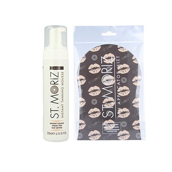 St Moriz Instant Self Tanning Mousse 200ml - Dark With St Moriz Tanning Mitt
