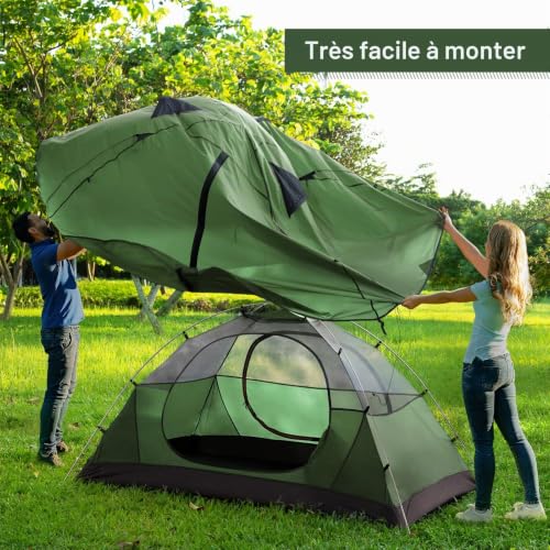 Forceatt 2 Person Camping Tent, Waterproof Ultra Light Small Volume, Portable Dome Tent Quick Assembly for Hiking, Camping, Excursion and Outdoor