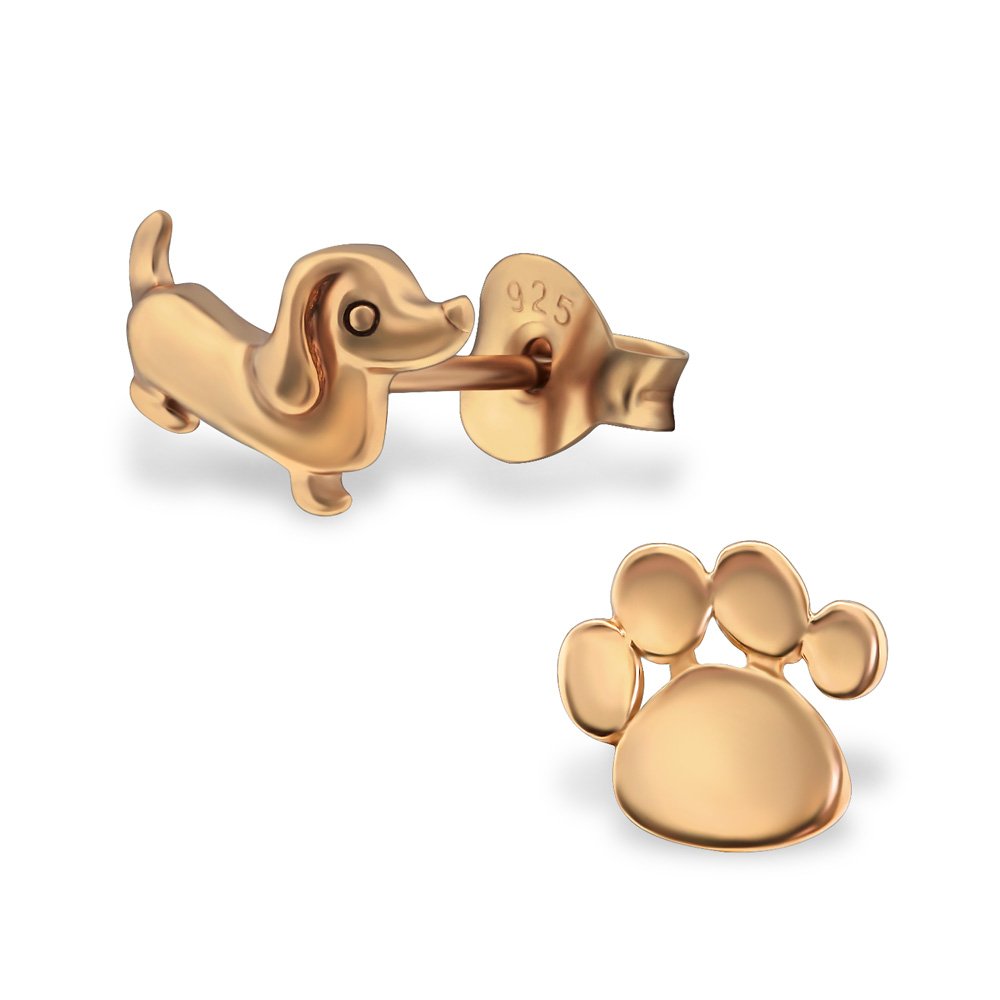 925 Sterling Silver Dog Stud Earrings for Women & Girls – Gift-Ready Jewellery by The Rose & Silver Company