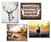 Rustic Home Hunting Wall Decor - 4 Piece Deer Quote Set - Art Prints Decorations Painting for Bedroom, Man Cave, Hunting Room, Kitchen, Basement, Bathroom, Farmhouse, Shelf, Living Room, Desk, Office