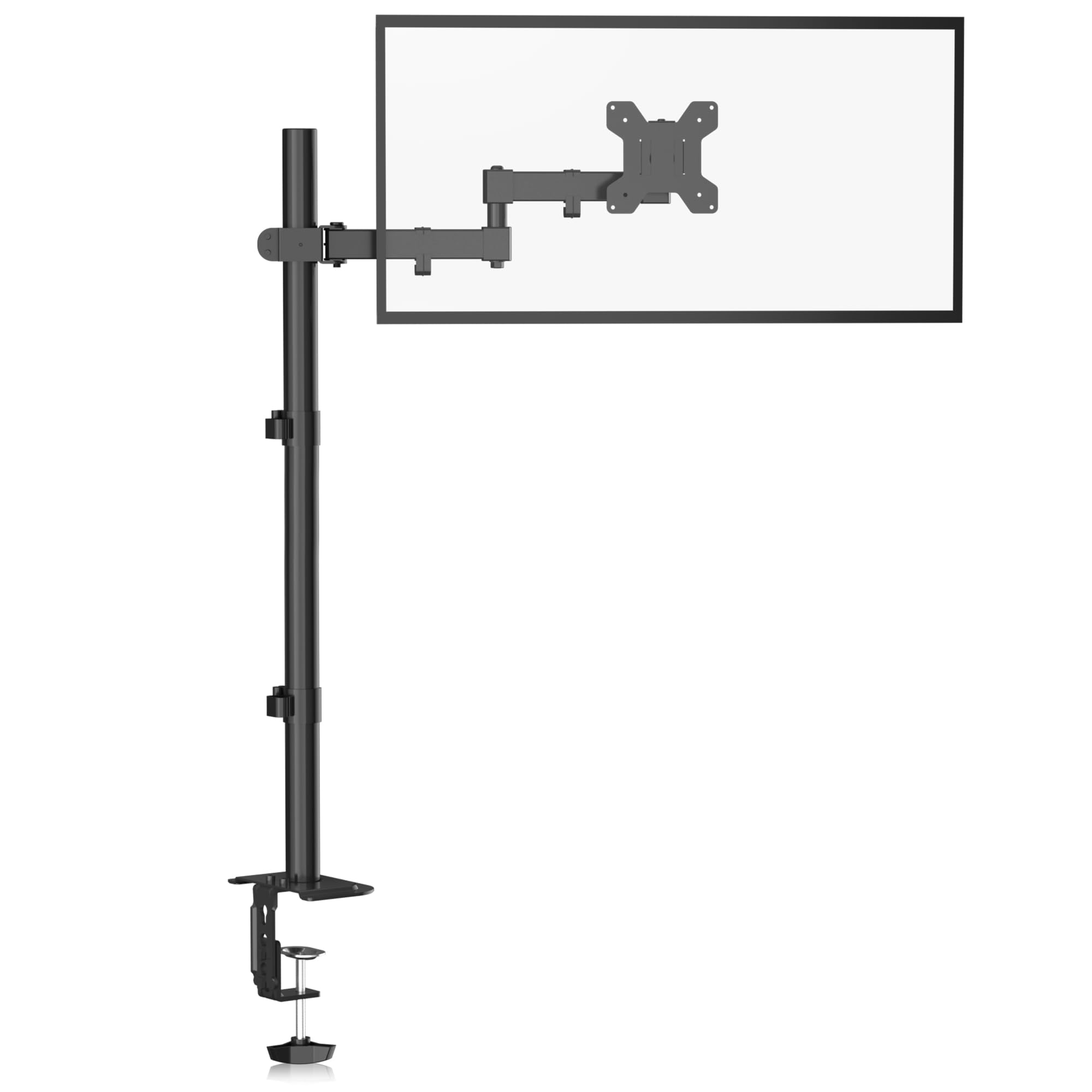 Bracwiser Single Fully Adjustable Standing Height Monitor Arm Stand Mount 800mm Tall for Monitor Computer Screen 13 15 17 19 20 22 23 24 26 27 30 32 inch VESA 75 100 MD7821