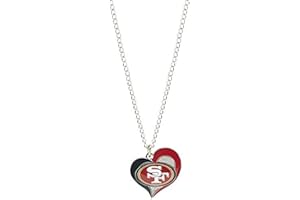 AMINCO NFL Swirl Heart Pendant Necklace - Jewelry Gift for Mom, Wife, Sister, Daughter, Best Friend - Ideal Gift for Birthdays, Anniversaries & Special Occasions