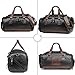 Leather Gym Bag for Men Travel Weekender Overnight Duffel Bag Tote For Men (balck)