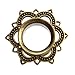 Antiqued Brass Tribal Lotus Flower Single Flare Flesh Tunnel Ear Plug Stretching Kit Gauge 8mm to 20mm