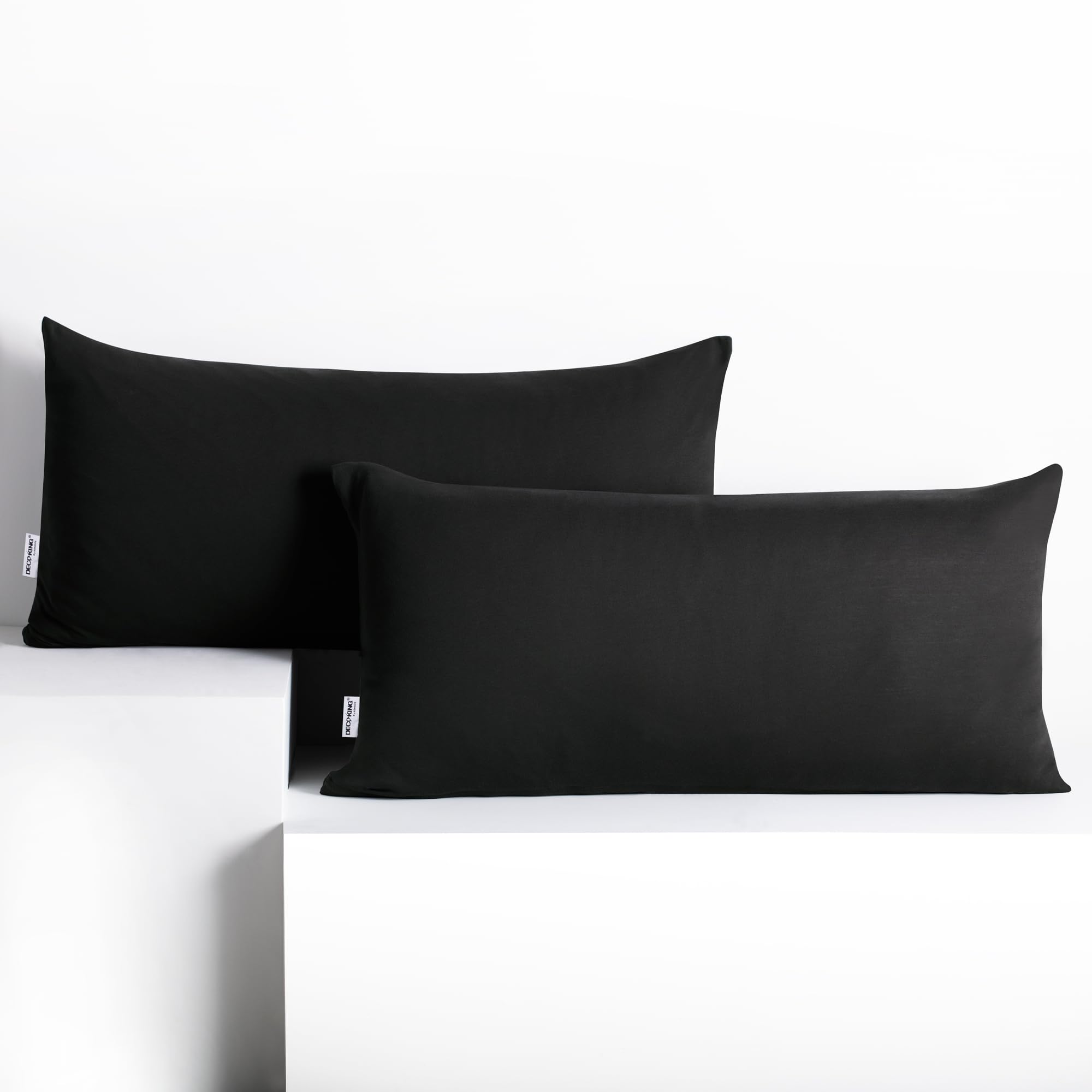 DecoKing 2 x Cushion Covers 40 x 80 cm Cotton Zip Black Amber — image 1
