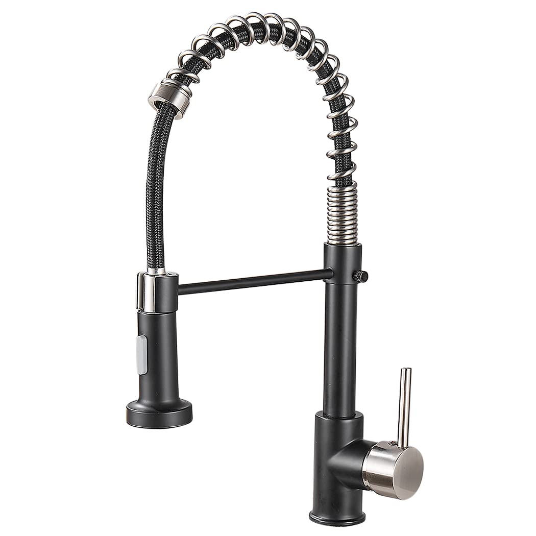 Grifo-de-cocina-Spring-Pull-Down-Single-Handle-Laton-montado-en-la-cubierta-de-fregadero-de-cocina-Grifos-niquel