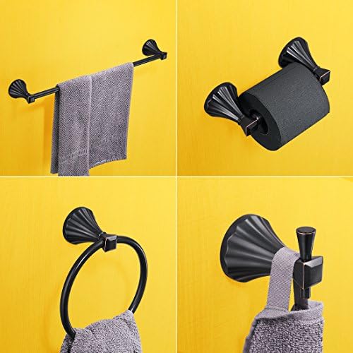 Fapully 4 Piece Bathroom Hardware Accessories Set Towel Bar Wall Mounted Oil Rubbed Bronze