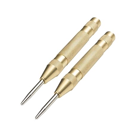 Yardwe 2 STÜCKE Automatische körner Metall Messing Federbelastet Automatik Körner Set mit verstellbarem Hub für Metall oder H