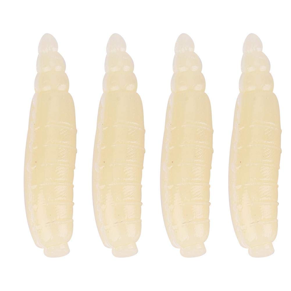 Soft Artificial Fishing Lures, 200pcs 17mm Bionic Maggot Grub Soft Lure Life-like Worms Fishing Baits Accessory artificial fishing baits maggot lure fishing worms bait life fake maggot artificial
