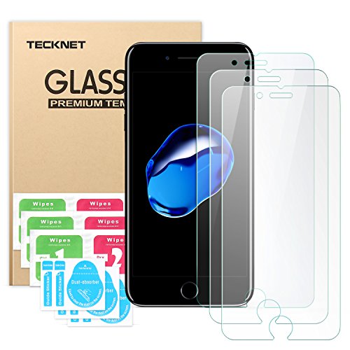 iPhone 7 Glass Screen Protector, TeckNet [3 Pack] 3D Touch Compatible Tempered Glass Screen Protector For iPhone 7/6S/6 With 9H Hardness and 96% Transparency