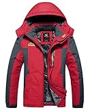 Lega Mens Waterproof Insulated Fleece Ski Jacket Windproof Hooded Rain Jacket