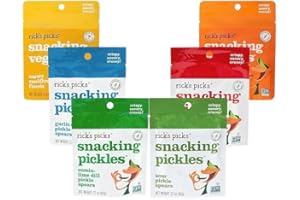 RICK'S PICKS Rick’s Picks Snacking Pickles Variety 6 Pack - On-the-Go Dill Pickles, Spicy Pickles, Carrot Sticks & Cauliflower - All Natural, Non-GMO, Gluten Free, 2.2-3 oz. (6 Pack)