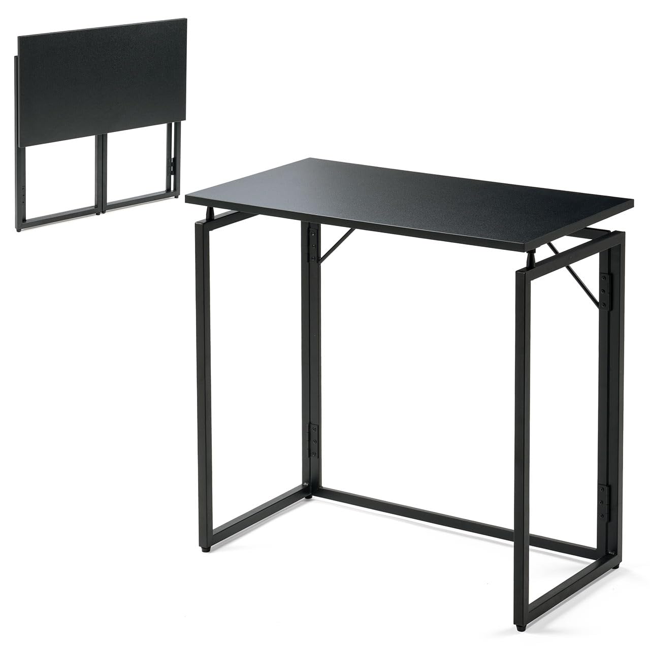 サンワダイレクト 折りたたみデスク コンパクト 幅73×奥行40×高さ70cm 耐荷重20㎏ パソコンデスク 折り畳みテーブル ブラック 100-DESKH075BK商品画像