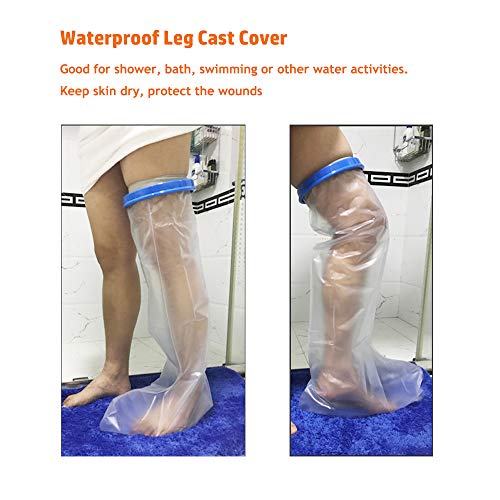 Cast Protector Waterproof Cast Cover Leg Protector Bandage Foot Cast Wrap Sleeve for Shower & Bath Cast Bag Protection for Adult Kids Broken Foot, Ankle, Knee, Toes (31'') - Thumbnail 3