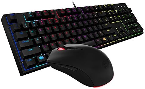 Cooler Master Masterkeys Lite L RGB Combo Gaming Bundle Sgb-3040-Kkmf1-Fr, French Layout, RGB Led with Lighting Effects,Mem-Chanical Keyboard and Ambidextrous Mouse Bundle Azerty