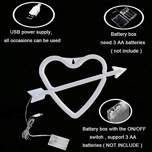 Neon Heart Signs Led Neon Lights up Sign Decorative Neon Wall Light for