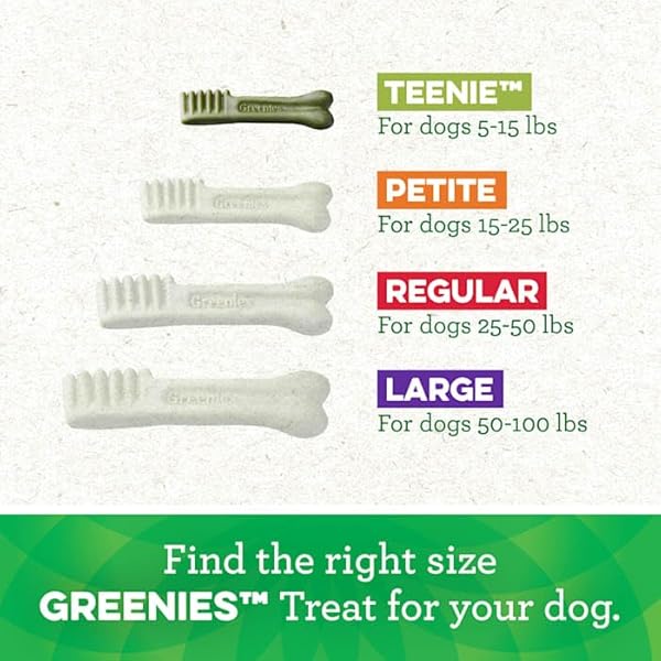 GREENIES DOG TREATS VETERINARIAN-RECOMMENDED NATURAL DENTAL TREATS FOR DOGS, TEENIE SIZE, SWEET POTATO FLAVOR, 12 OZ. PACK, 43 COUNT