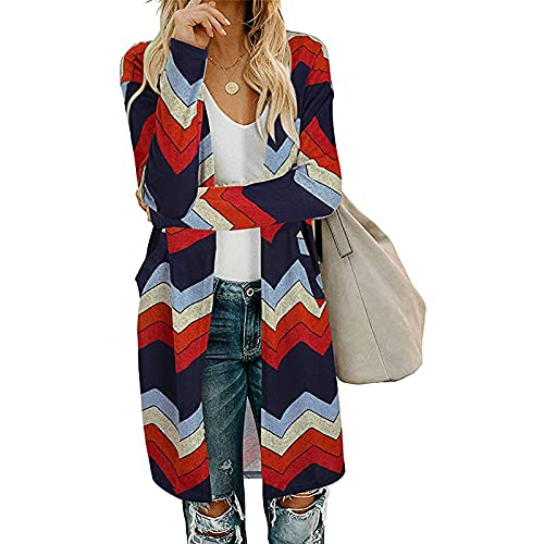 Womens Spring Jacket Fancy Casual Printing Long Sleeve Cardigan