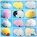 Outee Mochi Animal Squishies Toys, 12 Pcs Soft Squishies Rabbit Mochi Squishies Stretchy Sheep Squishies Toys Squeeze Animals Kawaii Squishies Stretchy Animal Toys Mini Squishies Random Color