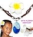 Moana Necklace & Flower Hair Clip (Gift Set) - Disney Costume Party Favor Accessories for Girls, Heart of Te Fiti, Blue Pendant, Leather, Pearl for Children Adults Kids Toys Princess Birthday Cosplay