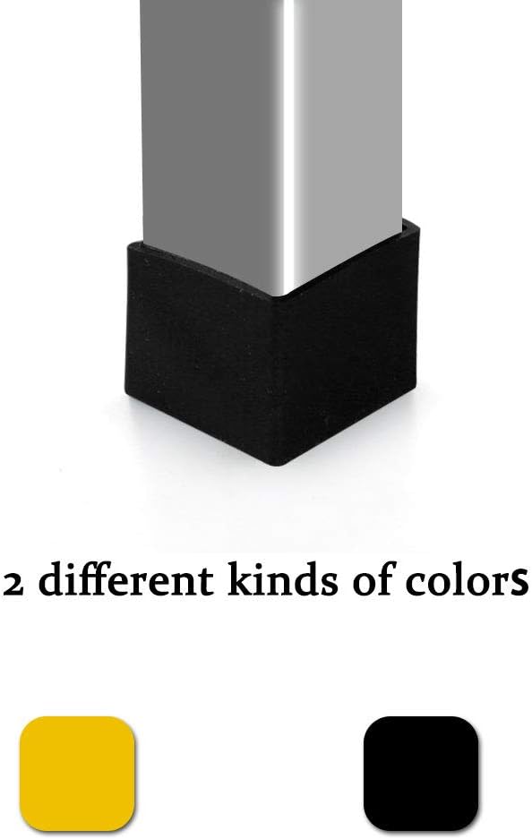 sourcing map 40mm x 40mm Angle Iron Foot Pads L Shaped PVC Furniture Desk Leg Caps End Covers Floor Protector Black 4 Pcs - Image 4
