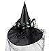Goetland Witch Hat for Women Halloween Deluxe Witch Hat with Veils Spiders Feathers Party Carnival Christmas Cosplay